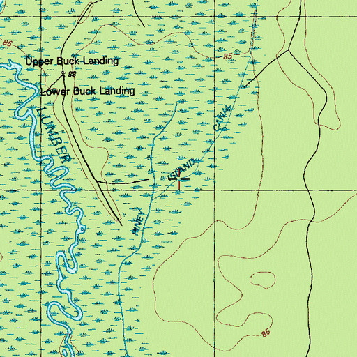 Topographic Map of Piney Island Canal, NC
