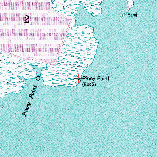 Topographic Map of Piney Point, NC