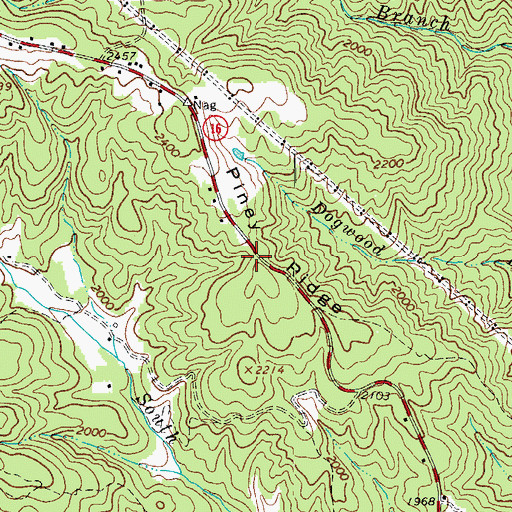 Topographic Map of Piney Ridge, NC