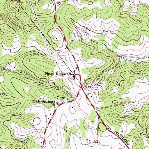 Topographic Map of Piney Ridge Church, NC