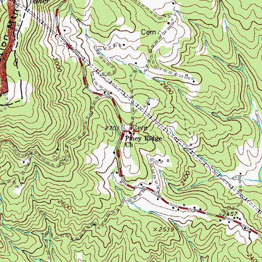 Topographic Map of Piney Ridge Church, NC