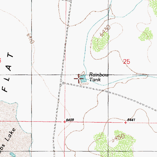 Topographic Map of Rainbow Tank, AZ