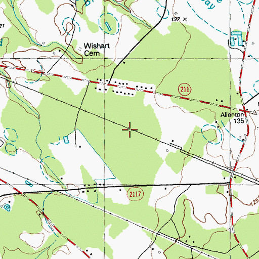 Topographic Map of Pinks Bay, NC