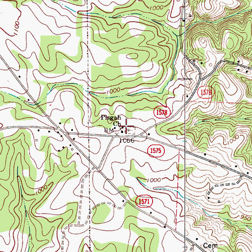 Topographic Map of Pisgah Church, NC