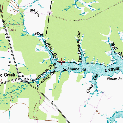 Topographic Map of Pitch Hole Gut, NC