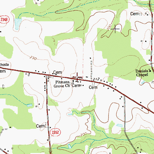 Topographic Map of Pitmans Grove Church, NC