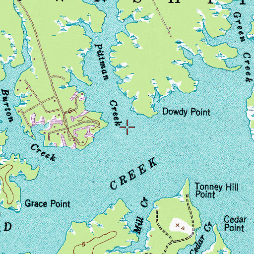 Topographic Map of Pittman Creek, NC