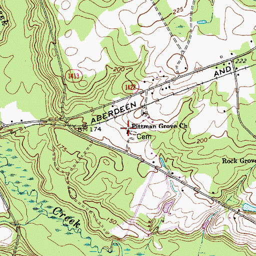 Topographic Map of Pittman Grove Church, NC
