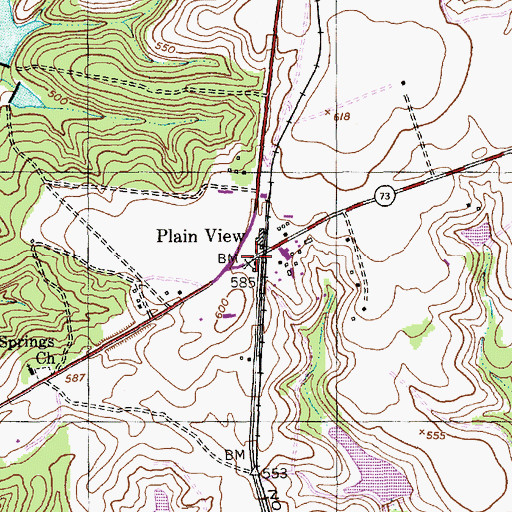 Topographic Map of Plain View, NC