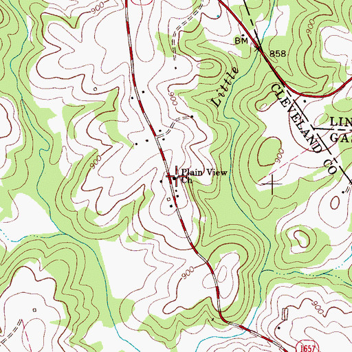 Topographic Map of Plain View Church, NC