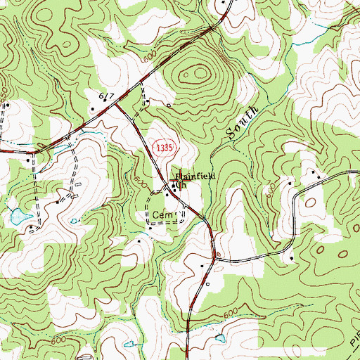 Topographic Map of Plainfield Church, NC