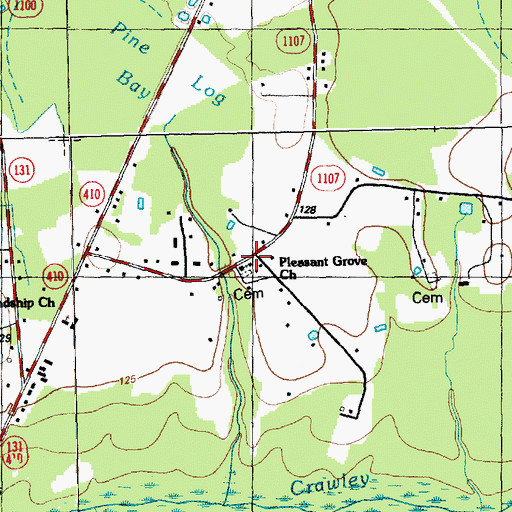 Topographic Map of Pleasant Grove Church, NC