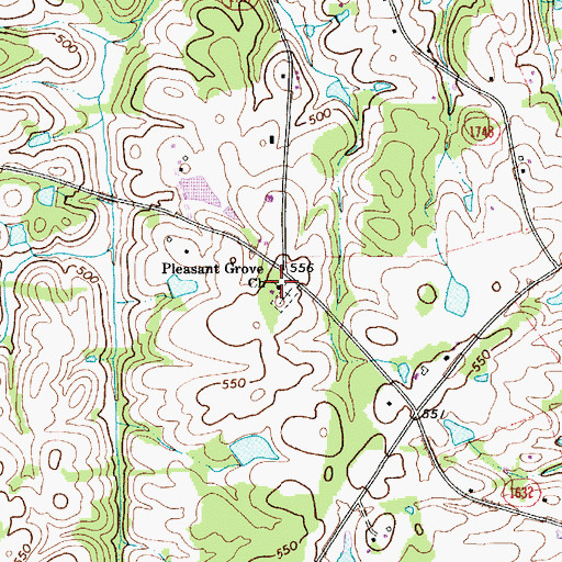Topographic Map of Pleasant Grove Church, NC