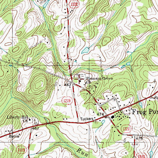 Topographic Map of Pleasant Grove Church, NC