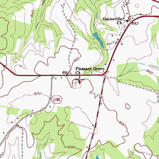 Topographic Map of Pleasant Grove Church, NC