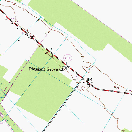 Topographic Map of Pleasant Grove Church, NC