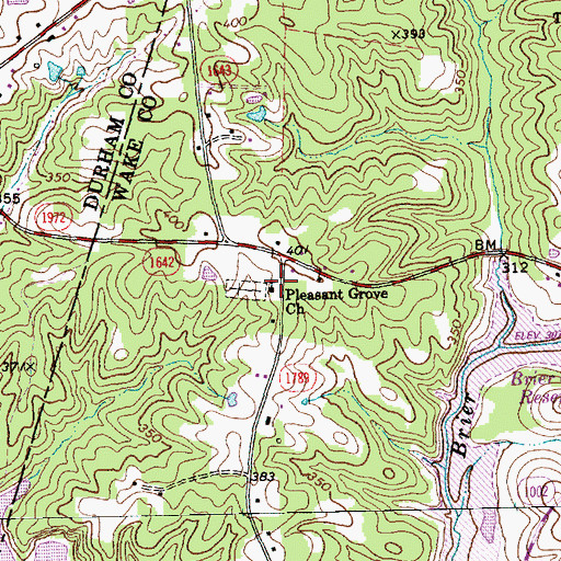 Topographic Map of Pleasant Grove Church, NC