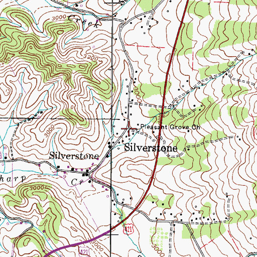 Topographic Map of Pleasant Grove Baptist Church, NC