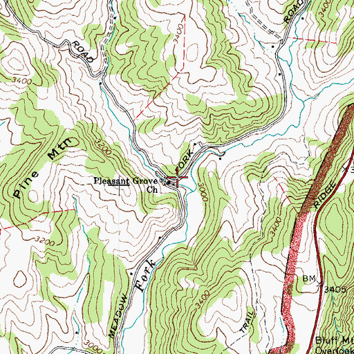 Topographic Map of Pleasant Grove Baptist Church, NC