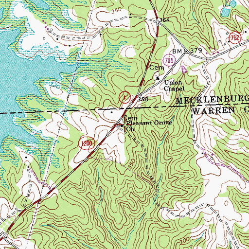 Topographic Map of Pleasant Grove Church, NC