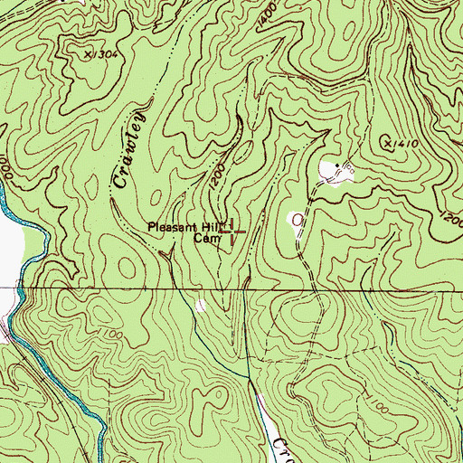 Topographic Map of Pleasant Hill Cemetery, NC