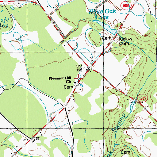 Topographic Map of Pleasant Hill Church, NC