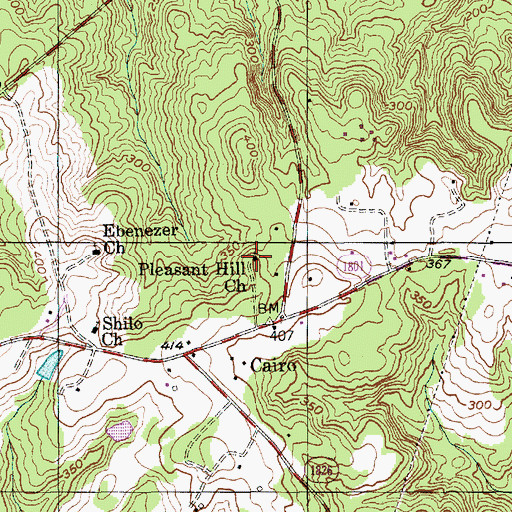 Topographic Map of Pleasant Hill Church, NC