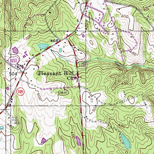 Topographic Map of Pleasant Hill Church, NC