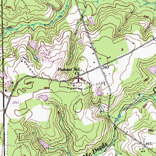 Topographic Map of Pleasant Hill Church, NC