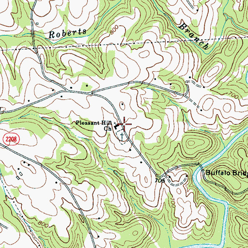 Topographic Map of Pleasant Hill Baptist Church, NC