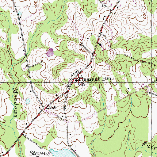 Topographic Map of Pleasant Hill Church, NC