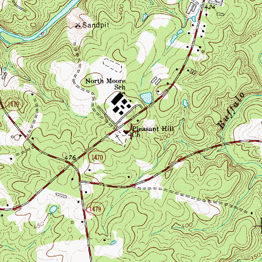 Topographic Map of Pleasant Hill Church, NC