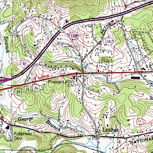 Topographic Map of Pleasant Hill Church, NC