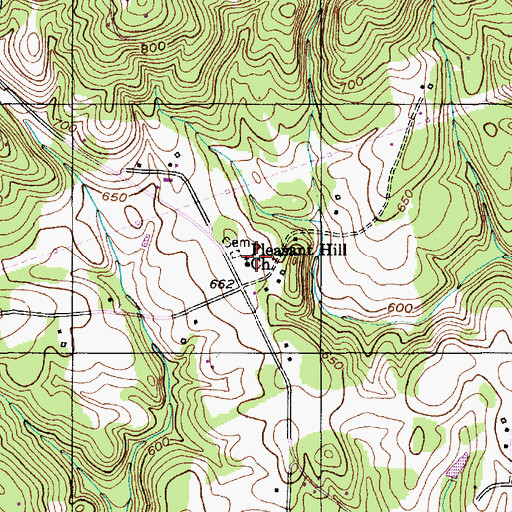Topographic Map of Pleasant Hill Church, NC