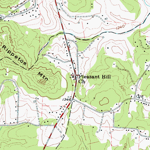 Topographic Map of Pleasant Hill Church, NC