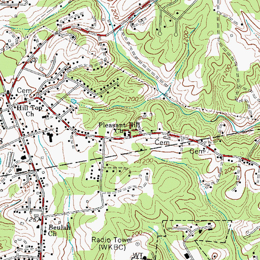 Topographic Map of Pleasant Hill Missionary Baptist Church, NC
