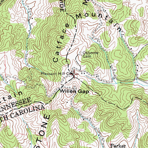 Topographic Map of Pleasant Hill Church, NC