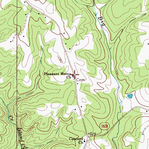 Topographic Map of Pleasant Home Church, NC