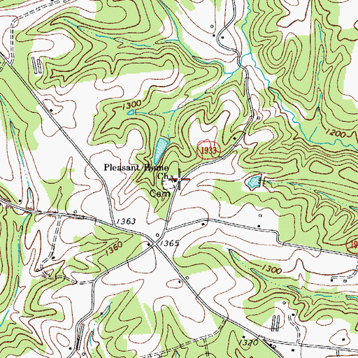 Topographic Map of Pleasant Home Church, NC