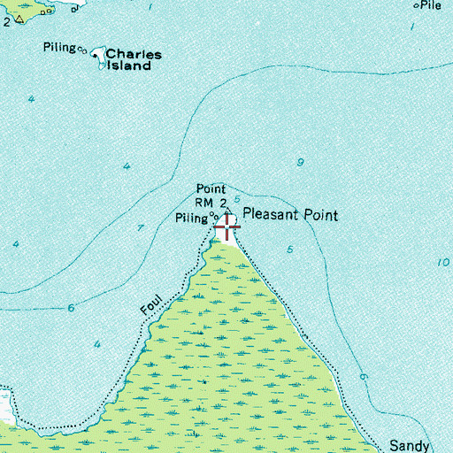 Topographic Map of Pleasant Point, NC