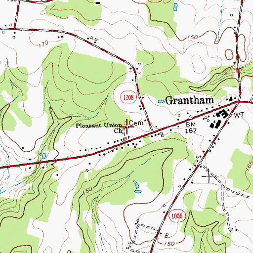 Topographic Map of Pleasant Union Church, NC