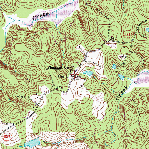 Topographic Map of Pleasant Union Church, NC