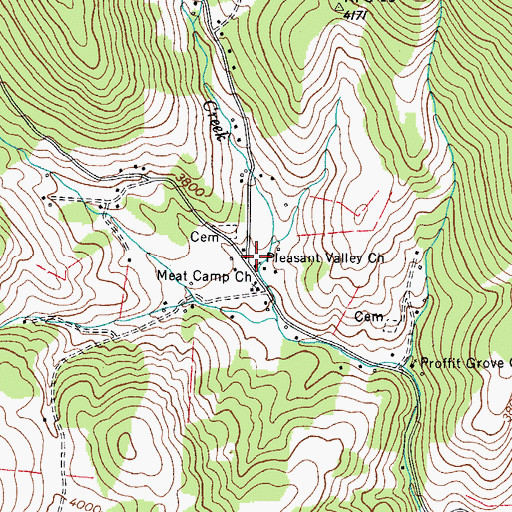 Topographic Map of Pleasant Valley Methodist Church, NC