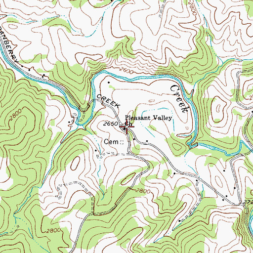 Topographic Map of Pleasant Valley Church, NC