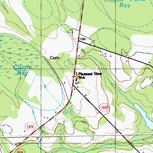 Topographic Map of Pleasant View School, NC