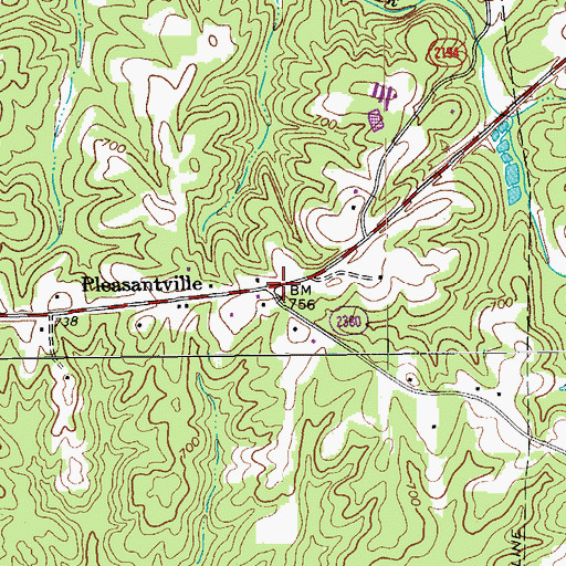 Topographic Map of Pleasantville, NC