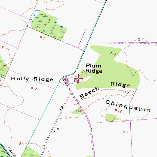 Topographic Map of Plum Ridge, NC