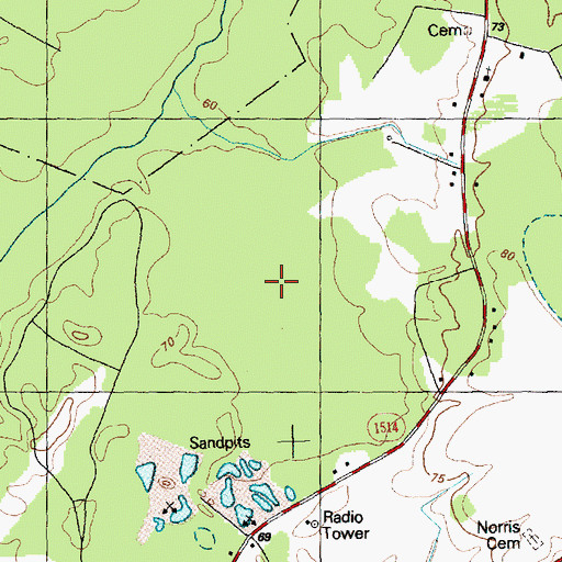 Topographic Map of Pocosin Bay, NC