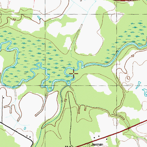 Topographic Map of Pocoson Branch, NC