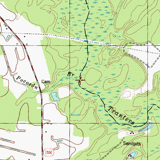 Topographic Map of Pocoson Branch, NC